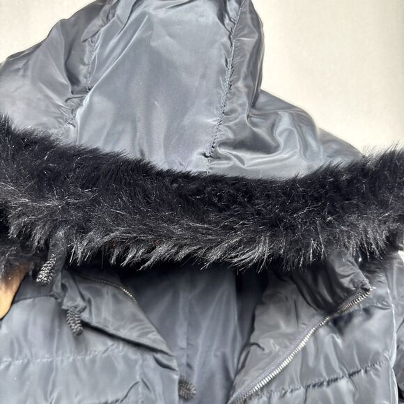 Armani Jeans Puffer Coat Womens US 10 EU 42Black Detachable Hood Full Zip - Picture 8 of 9